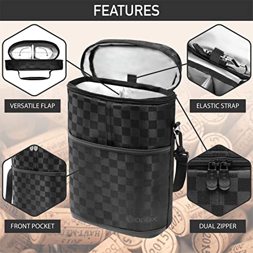2 Bottle Insulated Wine Carrier Tote - Leakproof Portable Travel Cooler Bag