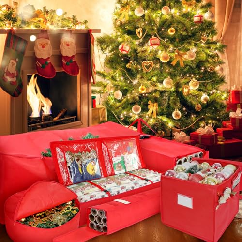 41-Inch Christmas Wrapping Paper Storage Bag and Gift Wrap Organizer