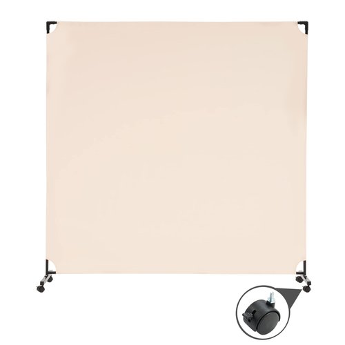 Spurgehom 6FT Single Panel Rolling Room Divider, Partition Privacy Screens with Wheels, Freestanding Fabric Room Panel, Portable Wall Divider for Office, Room, Restaurant, Hospital (Beige)