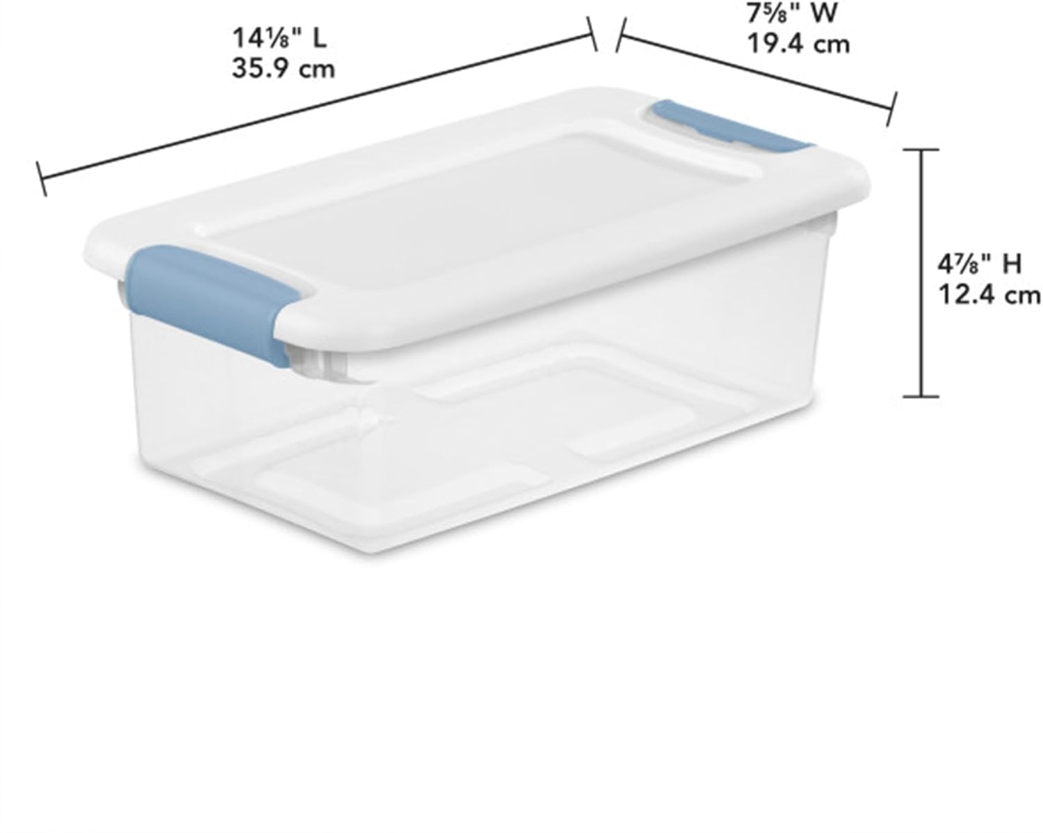 Sterilite 12-Pack Latching Storage Bins - Clear Plastic Under Bed Organizers, 6 Quart Capacity