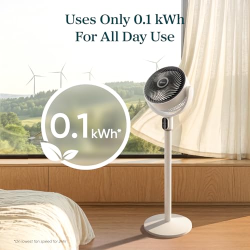 Quiet Standing Pedestal Fan with 90° Oscillation and Remote