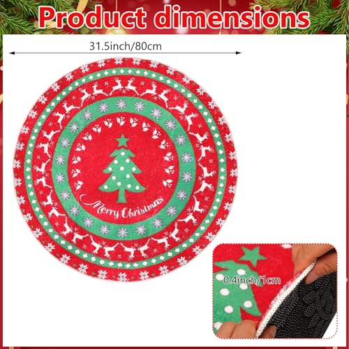 Heavy Duty Christmas Tree Stand Mat 31 Inch Floor Protector with Festive Design