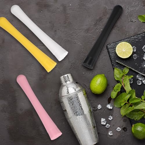 uxcell 10 Inch Black Plastic Cocktail Muddler with Convex Head - Bar & Drink Tool