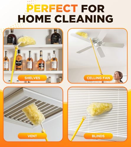 Heavy Duty Microfiber Duster Kit with 3 ft Extension Pole & 20 Refills