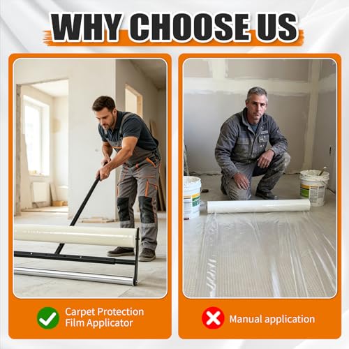 Adjustable Carpet Protection Film Applicator for 27", 36", 48" Rolls