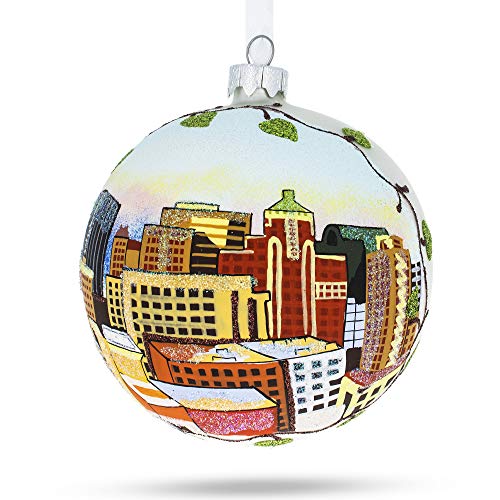 BestPysanky 4-Inch Hand-Painted Glass Christmas Ornament - El Paso, Texas