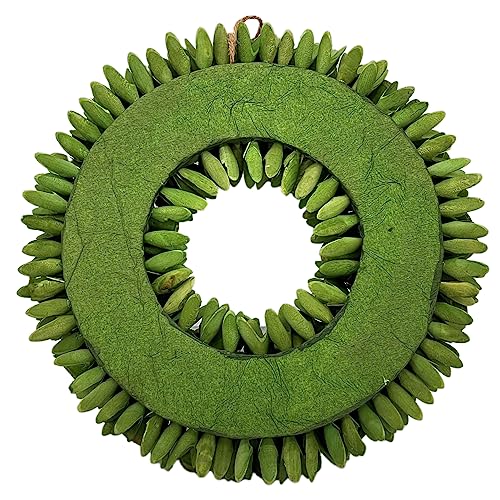 Galt International 18” Natural Woodchip Rose Wreath Green – Rustic Front Door Holiday Decor