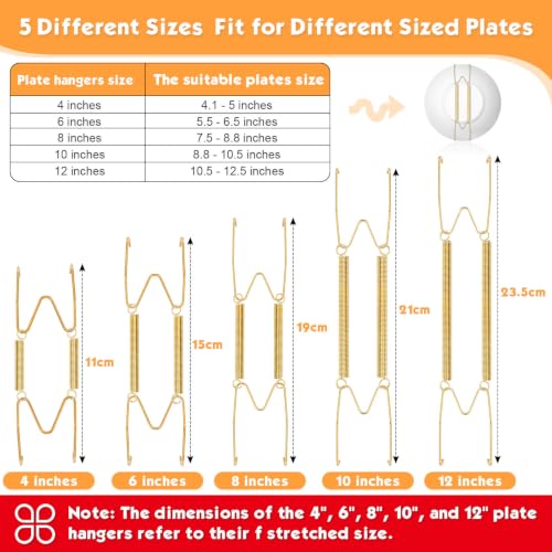 Invisible Wall Plate Hangers Set - 14-Piece Stainless Steel Display Holders