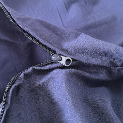 Washed Cotton Duvet Cover for 48x72 Weighted Blanket - Navy Blue