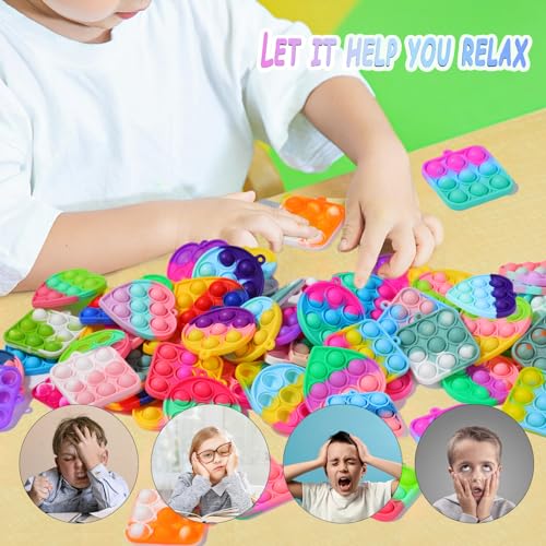 30-Piece Mini Pop Keychain Fidget Toy Set for Party Favors and Stress Relief