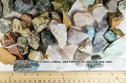 Natural Madagascar Rough Stone Mix, 3 Pounds Bulk Raw Crystals for Tumbling