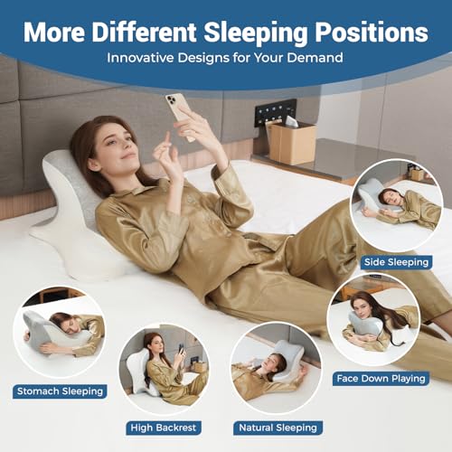 Ergonomic Memory Foam Reading Pillow for Back & Neck Support