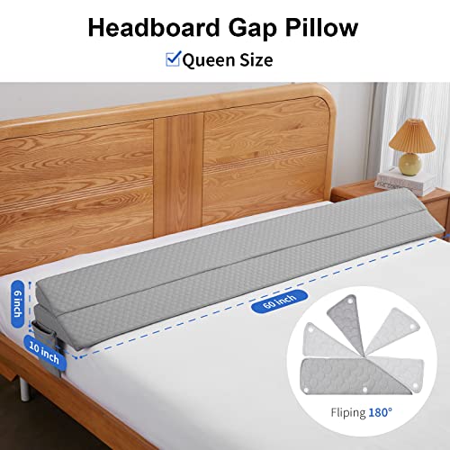 Queen Size Bed Wedge Pillow - Gap Filler for Headboard & Mattress