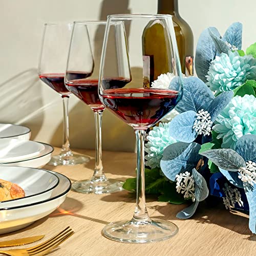 8-Piece Wine Glass Set, 12oz Stemmed Clear Glasses for Red and White Wine
