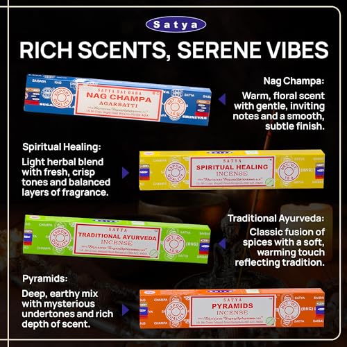 Assorted Incense Sticks Set - 12 Fragrance Pack for Meditation and Yoga