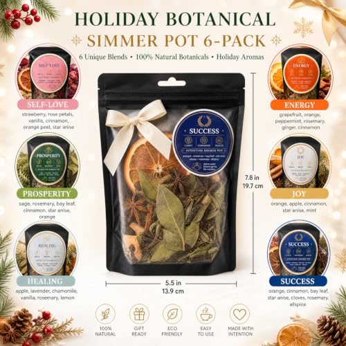 Havawish 12 Pack Intention Simmer Pot Potpourri with Crystals & Botanical Mix