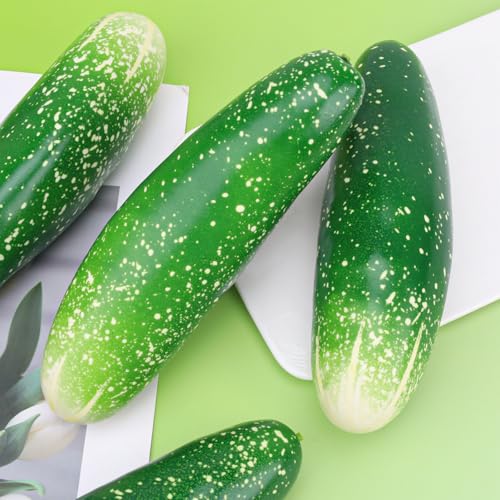 2 Pcs Realistic Artificial Cucumber Set, 6.5-inch Lifelike Fake Vegetable