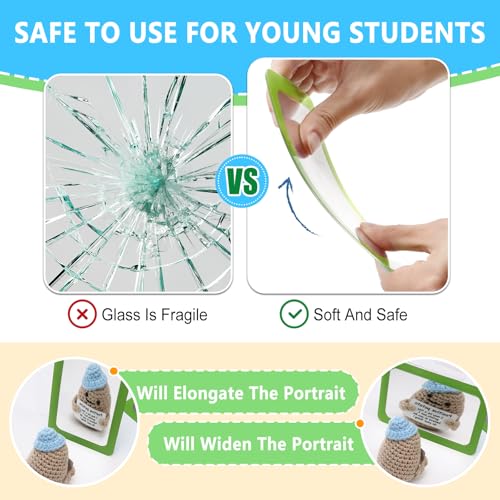 15 Pcs Unbreakable Small Acrylic Mirrors for Kids - 6 x 4 Inch DIY Crafts