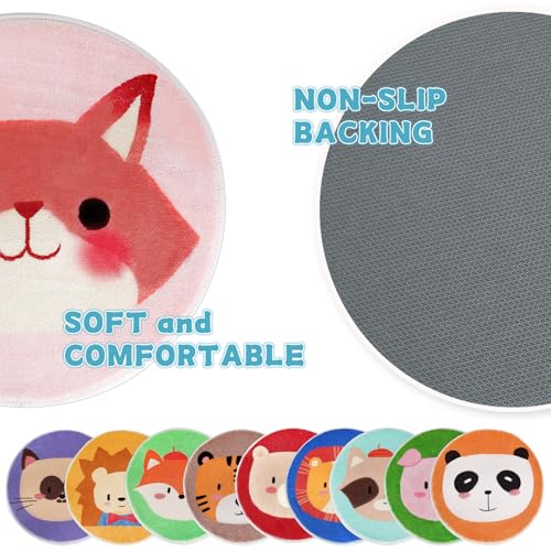 10-Piece Kids Classroom Carpet Circle Seats, 16-Inch Non-Slip Floor Rugs