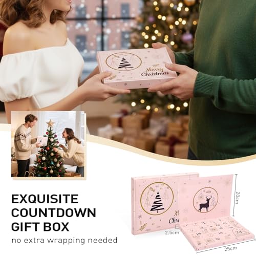 Christmas Jewelry Advent Calendar 2026 - 24 Surprise Earrings, Necklaces & Bracelets for Women