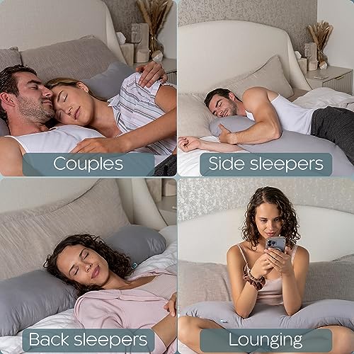 Weighted Body Pillow 6.5lbs - Cooling Tencel Cover, 41" x 10"
