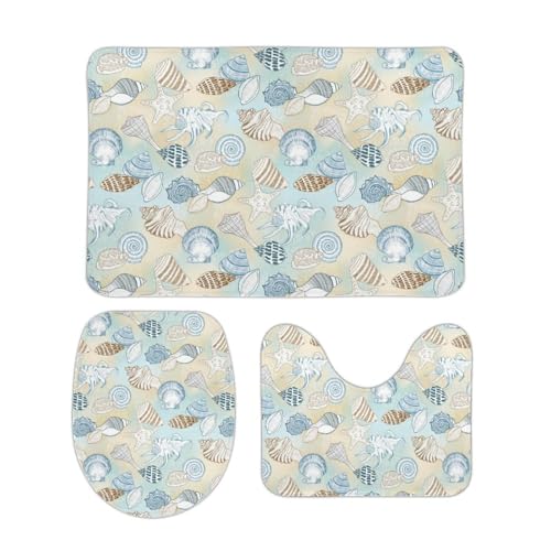 Coastal Seashells Pattern Decorative Carpet 15.7x23.6 Inch Non-Slip Rug