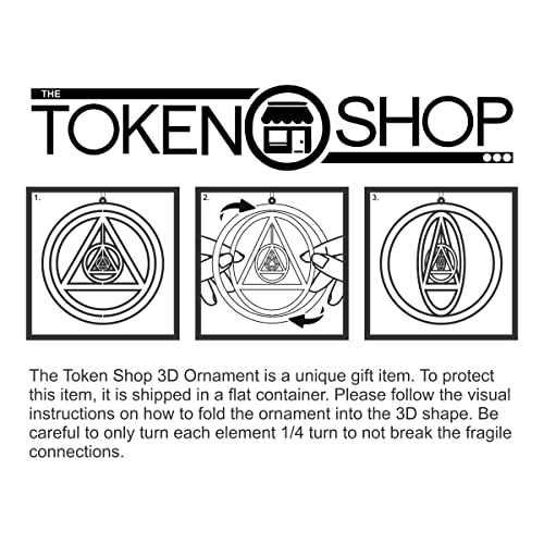 The Token Shop 5 Pack 3D AA Sobriety Christmas Ornaments Set - Sober Gifts
