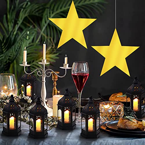 40 Pcs Metallic Gold Star Paper Cutouts for Party and Classroom Decor