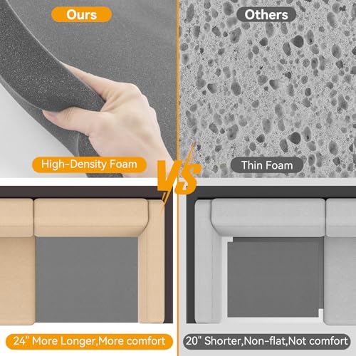 Couch Cushion Support for Sagging Sofas, 24x20 Inch High-Density Foam (3-Pack)