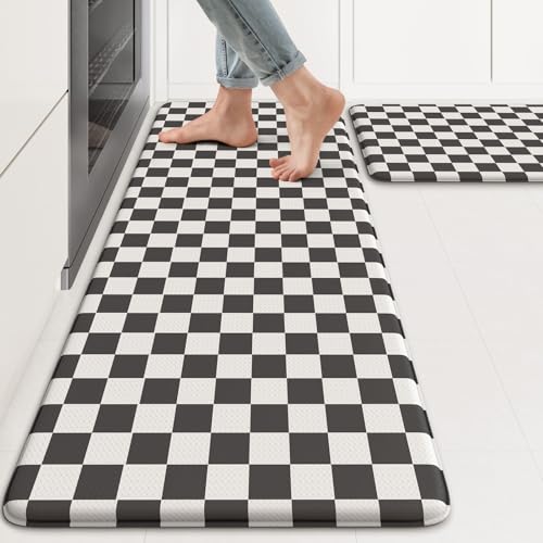 2-Piece Anti-Fatigue Kitchen Mat Set, Cushioned Non-Slip Floor Rugs