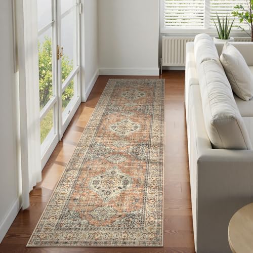 Oriental Hallway Runner Rug, 2.5x8 Machine Washable Non-Slip Floor Carpet