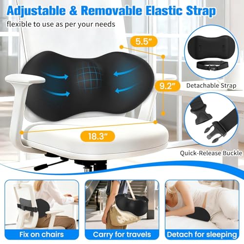 Lumbar Support Pillow for Office Chair - Ergonomic Memory Foam