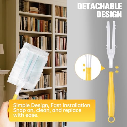 4-Pack Extendable Duster Replacement Handles for Home & Car Cleaning