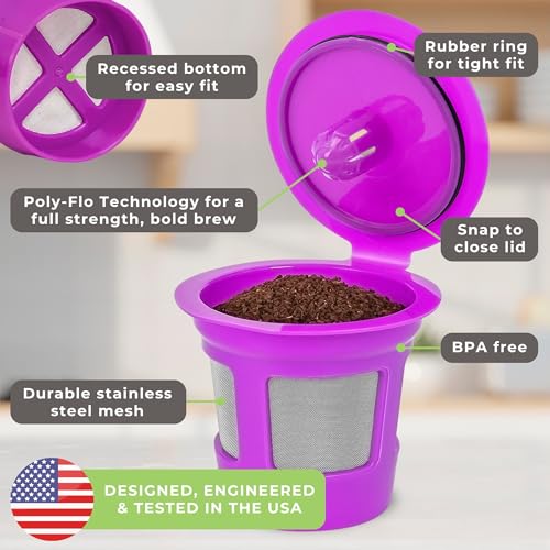 Reusable Single-Serve Coffee Filter Pods (4-Pack) - Refillable Mesh Cups