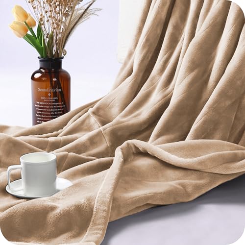 Electric Heated Blanket Twin Size - Ultra Soft Flannel, 4 Heat Settings, 10-Hour Auto Shutoff