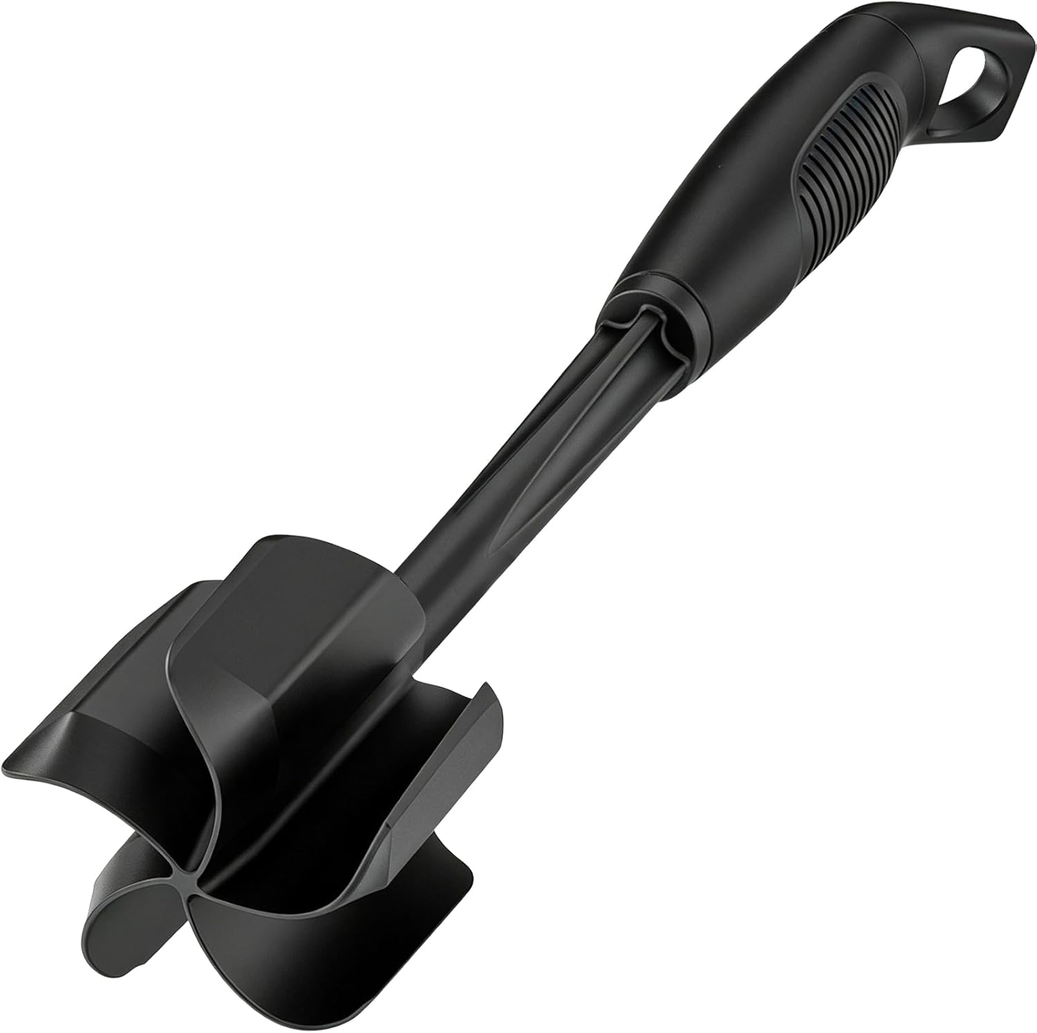 Ourokhome Meat Chopper - Heat Resistant Nylon Potato Masher with 5 Curved Blades | Nonstick Kitchen Tool, Black