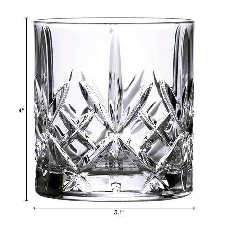 Maxwell Crystal Tumbler Glasses, 11 oz, Set of 4