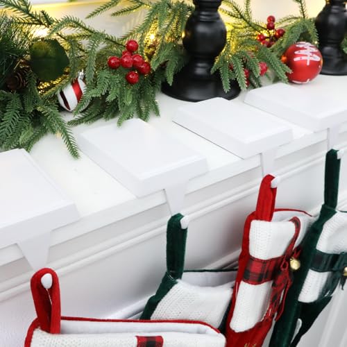 Weighted Metal Christmas Stocking Holders for Mantel - Non-Slip 4-Pack