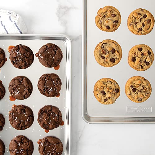 Aluminum Half Sheet Baking Pans, Commercial Quality Anti-Warp Rim (2-Pack)