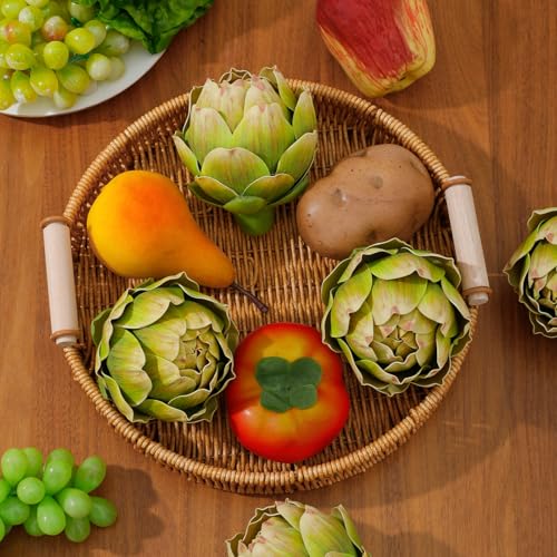 6-Piece Artificial Artichoke Set - Realistic Faux Vegetable Home Decor