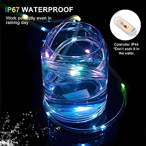 40ft Color Changing LED Rope Lights, Waterproof Outdoor String Lights
