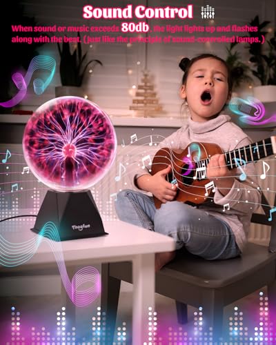 8-Inch Plasma Ball Lamp with Touch and Sound Sensitive Lightning Effects