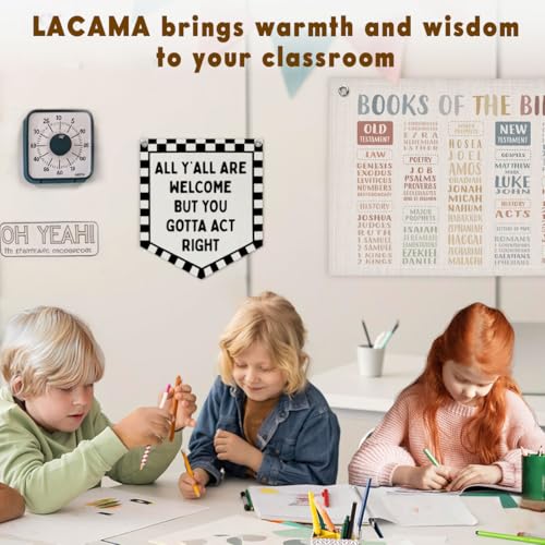 Checkered Welcome Banner Wall Sign - Linen Classroom and Bedroom Decor