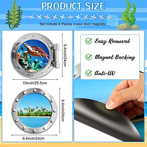 LEIFIDE Cruise Door Magnets Set - Nautical Sea Porthole & Tropical Designs