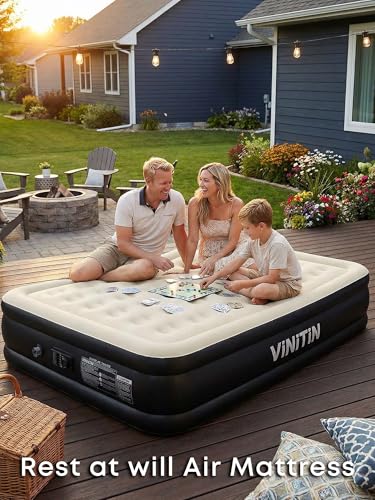 Queen Air Mattress with Built-in Pump - 16" Elevated Inflatable Bed