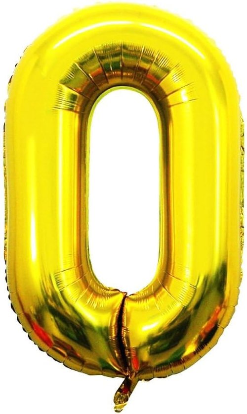 GOER Gold Foil Number 0 Balloons - 42 Inch for Milestone Birthday & Anniversary Celebrations