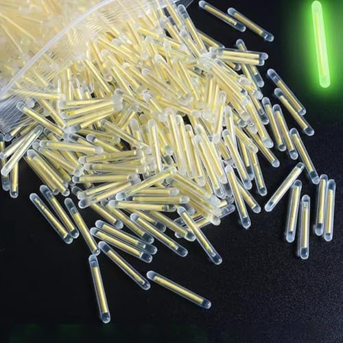 100 Pcs Fishing Float Light Sticks, 3mm Fluorescent Glow Sticks for Night