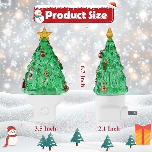 Xanqinluma Christmas Tree Night Light 1 Pack Wall Plug & USB Decor for Bedroom Living Room