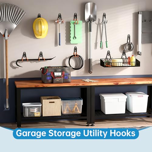 Heavy Duty Garage Storage Utility Hooks 2 Pack Wall Mount Iron Tool Hanger