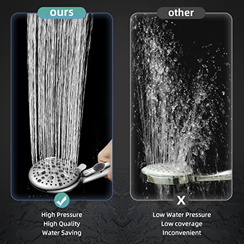 9-Spray Handheld Shower Head with 72-Inch Hose and Pause Control